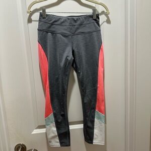 Women’s Athleta grey coral and mint crop workout
